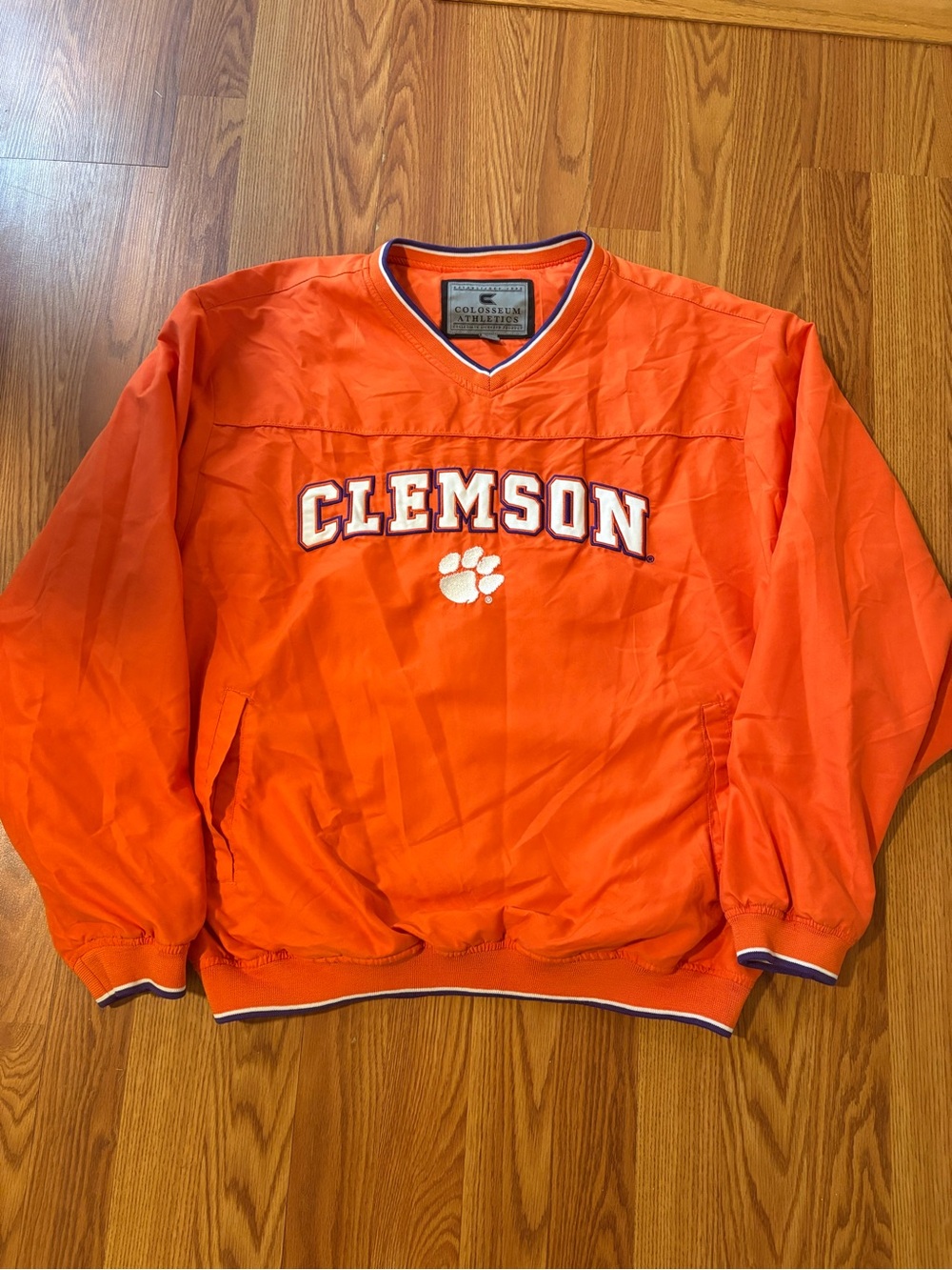 Colosseum Orange Clemson Pullover Windbreaker